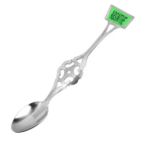 Absinthlöffel mit grüner Aufschrift