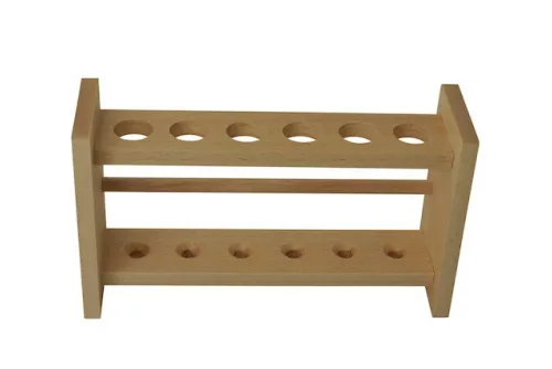 Reagenzglasständer aus Holz für 6 Reagenzgläser