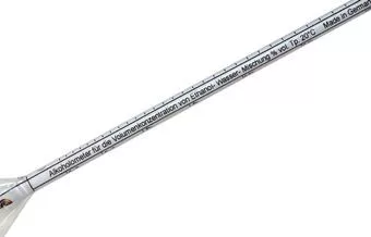 Al-Ambik Alkoholmeter 0–100 Vol.-% mit Thermometer – Nahaufnahme