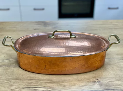 Ovale Bratform aus Kupfer