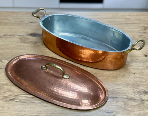 Ovale Bratform aus Kupfer