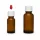 Braunglasflasche mit Tropfeinsatz und Verschluss, 30 ml