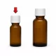 Braunglasflasche mit Tropfeinsatz und Verschluss, 30 ml