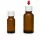 Braunglasflasche mit Tropfeinsatz und Verschluss, 50 ml