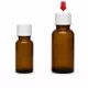 Braunglasflasche mit Tropfeinsatz und Verschluss, 50 ml