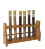 Reagenzglas, Holzständer und Korken als Dekoration